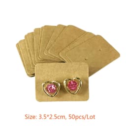 Kraft Paper Ear Stud Hang Tag Jewelry Display Card Necklace Kraft Paper Tag Ear Studs Bracelet Paper Hang Price Tag 50pcs/Lot