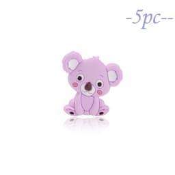 Cute-Idea Baby Silicone Mini Koala Bead 5pcs DIY Infant Chewable Teething Pacifier Chain Toys Accessories Food Grade Baby goods