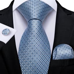 New Fashion Plaid Men's Tie Set High Quality 8cm Width Neck Tie Handkerchief Cufflinks Business Wedding Tie Gift For Men