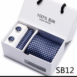 Brand 100% Silk Ties Gift box Office Men Classic Party Wedding striped 7.5cm Silk Wedding Floral Tie Necktie Handkerchief Set