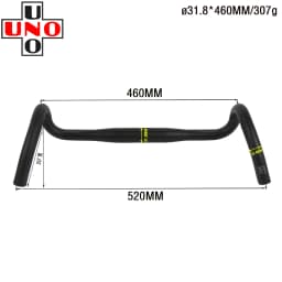 UNO HB-FL12 Road Gravel Bicycle Bent Bar Aluminum Alloy Racing Bike Drop Handlebar 31.8*400/420/440/460mm Bicycle Accessories