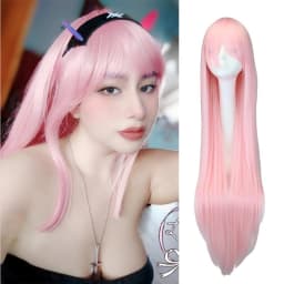 Long Straight Cosplay Wig Black Purple Black Red Pink Blue Dark Brown 100 Cm Synthetic Hair Wigs