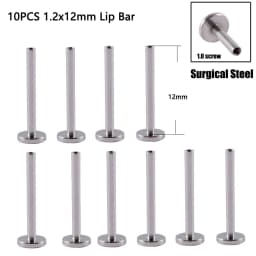 10PCS Surgical Steel Internally Threaded Lip Bar 16G Zircon Top Component For Labret Prong Zircon Ear Tragus Helix Ear Piercing