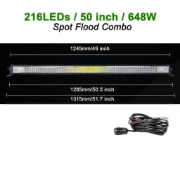 22 32 42 50 52'' Inch Straight Curved Led Light Bar Spot Flood LED Car Lights Offroad Driving Fog Lamp Truck 4x4 ATV UTV 12V 24V