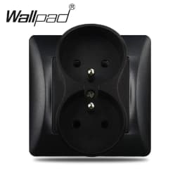 White Single Frame 16A Double French Socket 86*86mm Wallpad EU Style Wall Plug Power Outlet with Claws for Poland Belgium