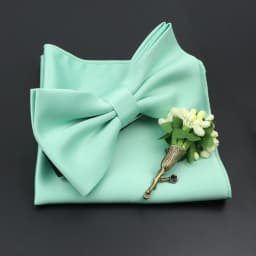 Mens Wedding Bow Tie Brooch Set Romantic Solid Color Silk Polyester Jacquard Woven Bowtie Lapel Pin Hanky Men Gifts Accessories