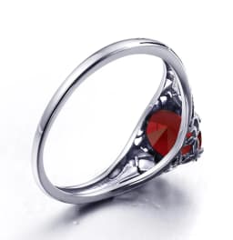 Original Female Ring 100% 925 Sterling Silver Oval Red Garnet Color Rings for Women Art Deco Revival Vintage Jewelry Wholesale