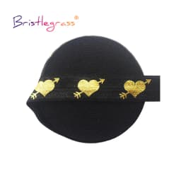 BRISTLEGRASS 2 5 10 Yard 5/8" 15mm Evil Eye Hamsa Hand Foil Print Fold Over Elastics FOE Spandex Bands Tape Hair Tie Sewing Trim
