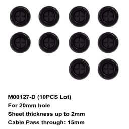 Flexible Rubber Grommet for Cable Hole Cover, Wire Organizer, Cable Pass Through, Round Gasket Black