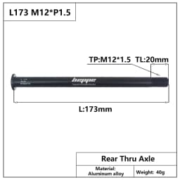 HEPPE MTB Road Bike Thru Axle Rear Hub Thru Axle Front Fork Shaft Skewers 12x100 12x110 12x142 12x148 M12xP1.0/P1.5/P1.75