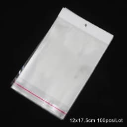 100pcs Transparent Self Adhesive Plastic Storage Bag OPP Poly Pack Bag With Hang Hole Retail Packaging Pouches Beads Jewelry Bag