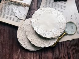 10Pcs Handmade Coffee Dyed Lace Material Paper Doilies Junk Journal Decoration DIY Scrapbooking Craft Paper