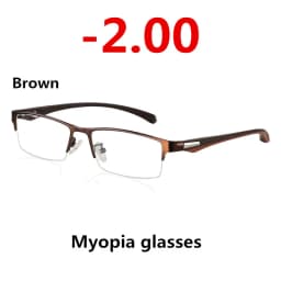 New Sun Photochromic Myopia Eyeglasses Optical Men Student Finished Myopia Eyewear Prescription Glasses Frame Half Rim -1.0 -4.0