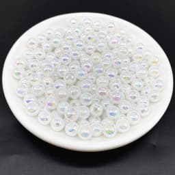 6 8 10mm AB Color Plating Acrylic Beads Loose Spacer Round Garment Jewelry Making DIY #RoLi