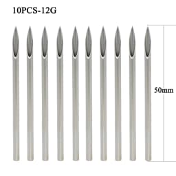 10pcs Surgical Steel Body Piercing Tool Kit Disposable Lip Belly Nose Ear Tragus Piercing Gas Sterilized Tattoo Needles 12-20G