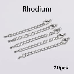 10/20pcs/lot 50 70mm Metal Extended Extension Tail Chain Lobster Clasps Connector For DIY Jewelry Bracelet Necklace Wholesale