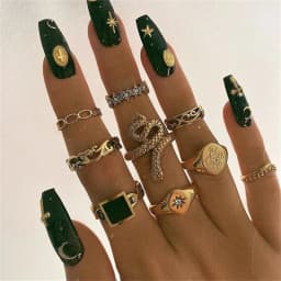 Trendy Geometric Moon Knuckle Finger Rings Set For Women 2021 Bohemian Crystal stone Female Ring Wedding Jewelry