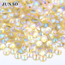 JUNAO 100Gross SS6 SS10 SS12 SS16 SS20 SS30 AB Color Glass Rhinestones Bulk Non Hotfix Flatback Strass DIY Nail Crystal Stones