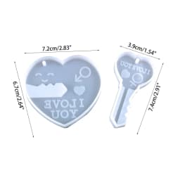 1 Set Creative Handmade Lovers Lock Keychain Epoxy Resin Mold Earrings Pendant Silicone Mould DIY Crafts Jewelry Necklace Mold
