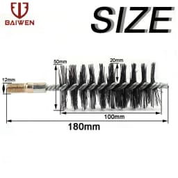 1pc Steel Wire Pipe Tube Brush Cleaning Tools Water Pipe M12 Steel Wire Pipe Tube Sweep Cleaning Chimney Hand Tools 18-75mm