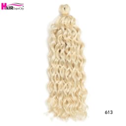 18-24 Inch Ocean Wave Crochet Braid Hair Hawaii Afro Curls Natural Synthetic Braiding Hair Extensions Pink 613 Hair Expo City