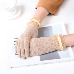 Summer Sexy Lace Black Leopard Sun Protection Sunscreen Touch Screen Drive Cycling Short Thin Gloves Jacquard Etiquette