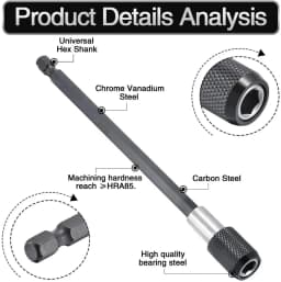 1/4 Inch Hex Shank Quick Release Screwdriver Bit Holder Extension Bar 60mm 100mm 150mm