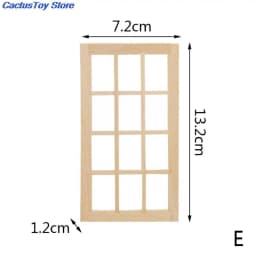 Multi Styles Dollhouse Miniature Wood External Single Door Wooden Window Frame DIY Accessories Doll House Furniture Toys