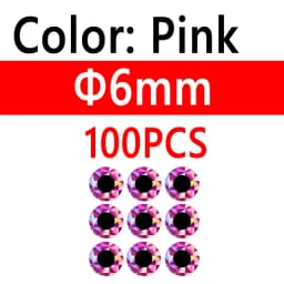 100pcs 2D Metal Jigs Lure DIY Fish Eyes Holographic Flat Fishing Fly Eyes Sticker for Slow Jigging Fishing Lure Baits 3mm-12mm