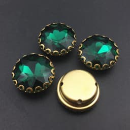 All size round glass Crystal Gold base lacy claw flower flat top shape Sew on rhinestone wedding dress bags shoes decoration diy
