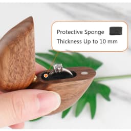 Heart Shaped Walnut Wood Ring Box Velvet Soft Interior Holder Organizer Jewelry Wooden Box Case for Proposal Engagement