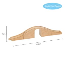 Wooden Train Track Bridge Beech Wooden Railway Set Accessories Fit for All Brands Wood Tracks Pieces Educational Toys For Kids