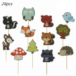 Woodland Animal Disposable Tableware Wild Forest Bear Fox Plate Cup Napkin Jungle Safari Happy Birthday Party Decor Kid Boy Girl