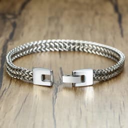 ZORCVENS 2024 New Double Rope Chain Mens Stainless Steel Bracelet Polish Color Punk Biker Pulseira Masculina Jewelry