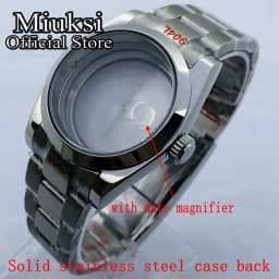 Miuksi 36mm/40mm silver case sapphire glass date fit NH35 NH36 NH34 ETA2824 2836 Mingzhu DG2813 3804 Miyota8205 8215 movement