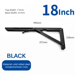 NAIERDI 2PCS 8-20inch Stainless Steel Folding Angle Bracket White Black Iron Triangle Wall Mount Bracket For Shelf Bench Table