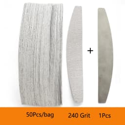 100/50Pcs 100 180 240 Grey Professional Nail Files Double-sided Strips Manicure Nail Art Files Bulk Removalble Nail Art Files