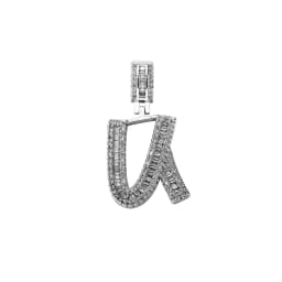 JINAO 2021 NEW Baguette Rectangular Zircon Letters Pendant High Quality Iced Out Charm AAA+CZ Necklace With 4mm Tennis Chain