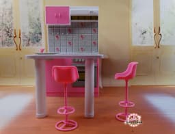 for 30cm doll kitchen dollhouse Furniture kitchen table refrigerator set girl toy for 30cm accessories house