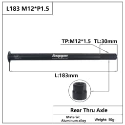 HEPPE MTB Road Bike Thru Axle Rear Hub Thru Axle Front Fork Shaft Skewers 12x100 12x110 12x142 12x148 M12xP1.0/P1.5/P1.75