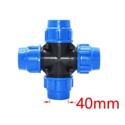 20/25/32/40/50/63mm Pe Pipe Cross Connector 4-Way Plastic Water Pipe Water Splitter 1/2 3/4 1 1.5 2 Inch Pipeline Coupler 1Pcs