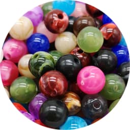 6 8 10 mm Imitation Stone Round Acrylic Beads Clouds Effect Garment Accessory