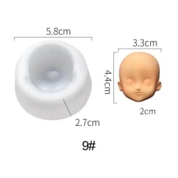 3D Baby Face Silicone Molds Q Version Clay Head Sculpey Doll Modification Accessories DIY Proportional Face Making Tools