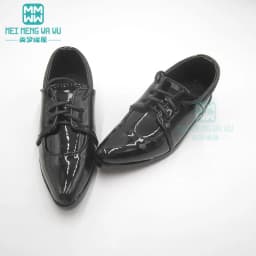 9-11cm Shoes for Doll Fits BJD Uncle Spherical Joint Doll Fashion Stitching Leather Shoes Black, Brown