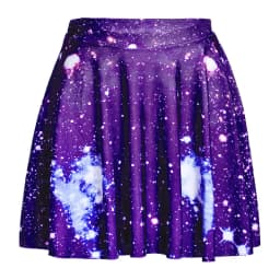 Women's Blue Starry Sky Galaxy Printed Cheering Squad Tutu Skater, Mini Pleated Skirt, Sexy Girl, New Summer