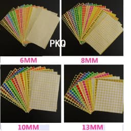 12 Sheets/Pack Mix Color Circle Round Color Coded Adhesive Label Dot Sticker 6mm/8mm/10mm/13mm/16mm/19mm/25mm/32mm/50mm/100mm