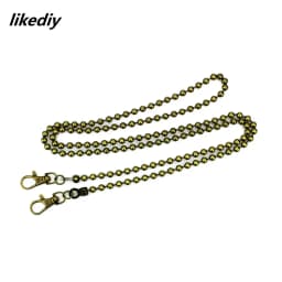1 Piece 120 CM Long Round Ball Purse Chain Lobster Clasps Hooks Handbag Accessories Antique Bronze/Golden/Silver/Gun Black
