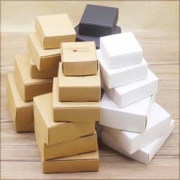 10pcs DIY HANDMADE Multi Size Paper Gifts Boxes Kraft Blank Candy Wedding Cake Package Kraft Home Party Supplies Box Package