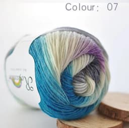 100% Wool Yarn Rainbow Color for Hand Knitting Crochet Plush Thickness Lanas Thread DIY Soft Scarf Shawl Sweater