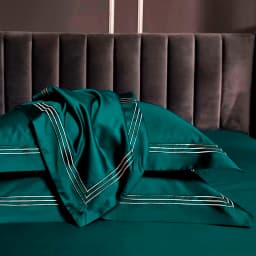 Embroidered Deep Green Blue Duvet Cover Premium Soft Egyptian Cotton Bedding set Double Queen King 4/6Pcs Bed Sheet Pillowcases